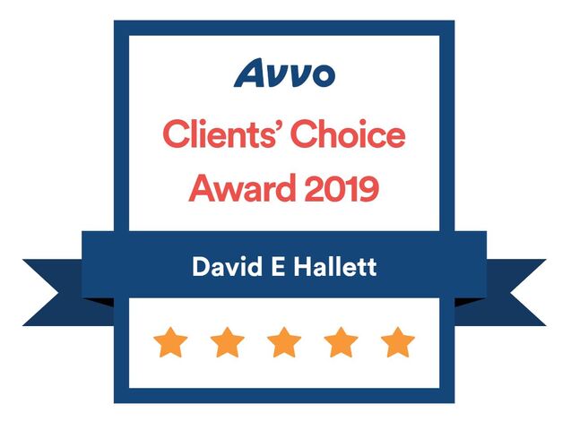 Avvo Client's Choice Award 2019 | David E Hallett | 5 Stars