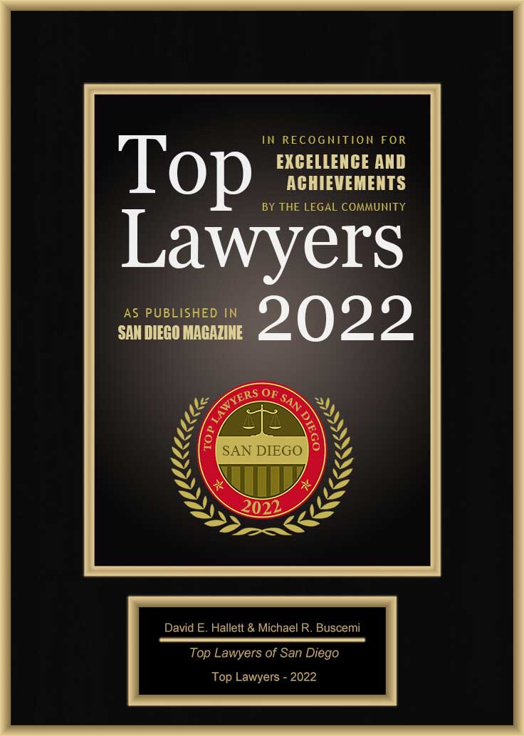 Top Lawyers of San Diego | 2022 | David E. Hallett & Michael R. Buscemi | Top Lawyers-2022
